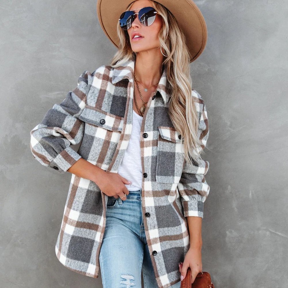 Brinkley Plaid Wool Blend Shacket
